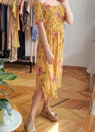 Новое миди платье из вискозы в цветочный принт сарафан8 фото