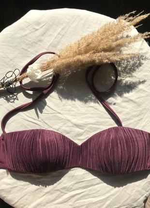 Верх ліф купальник h&m бандо бордовий новий