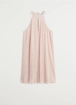 Платье mango р. s короткое, вечернее, розовое,с открытыми плечами2 фото