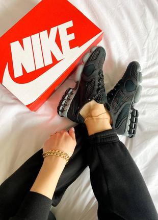 Мужские кроссовки stussy nike air zoom spiridon caged 2 black cool grey,стусси найк аир зум спиридон кагед чёрный с зелёным9 фото