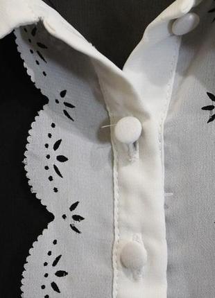 Шифоновая блуза без рукава, кружево фестоны ретро стиль4 фото