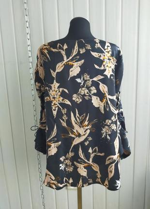 Блуза шёлк с вискозой dorothy schumacher, 2 , с цветочным принтом прямой силуэт4 фото