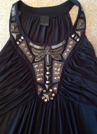 Літній чорне плаття faith connexion колекція rock&roll xs франція5 фото