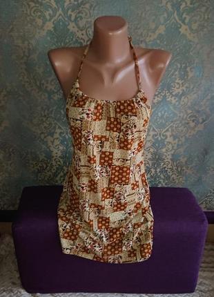 Легкая женская майка на завязках открытая спина р.м/l