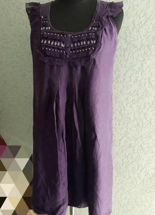 Warehouse фіолетову сукню рюші і камінчики трапеція пряме шовк2 фото