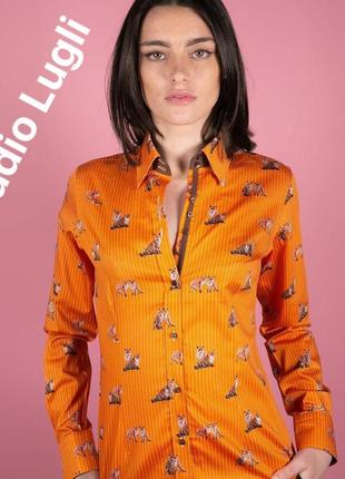 Дизайнерська блузка-сорочка,лисичка