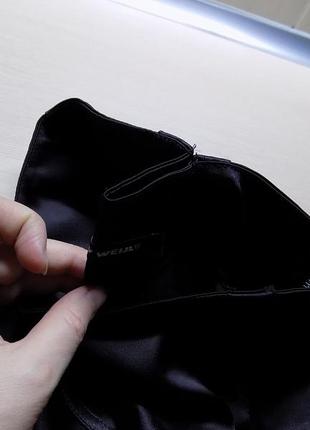 Юбка плотная атласная черная фирменная tally weijl на 7-9 лет5 фото