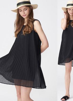 Чорне плаття плессировка шифон dilvin 5