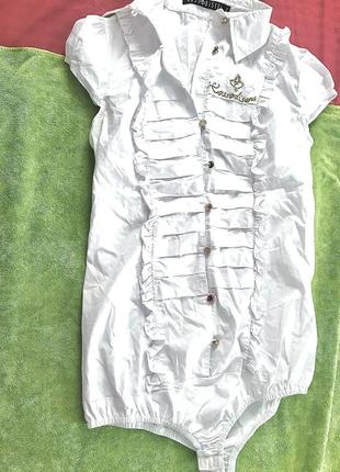 Боди , блузка - боді, біла блузка-боді