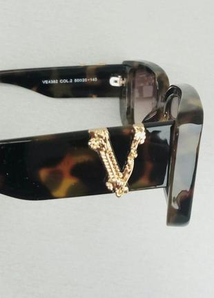 Очки в стиле versace женские солнцезащитные очки коричнево тигровые модные узкие с градиентом7 фото
