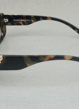 Окуляри в стилі versace жіночі сонцезахисні окуляри коричнево тигрові модні вузькі з градієнтом3 фото