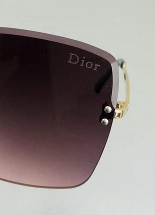 Christian dior очки женские солнцезащитные большие сине бордовый градиент безоправные8 фото
