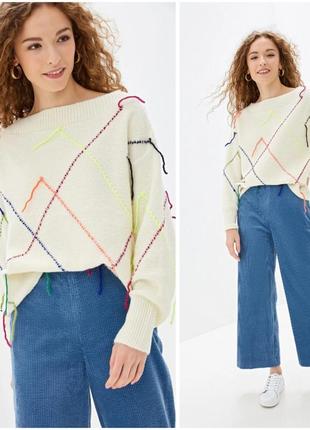 Джемпер оверсайз с шерстью в составе benetton m  l/xl