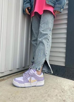 Nike dunk disrupt violet 💜 🌼 white женские кроссовки
