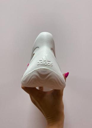 Adidas yeezy foam rnnr white, женские белые летние сланцы9 фото