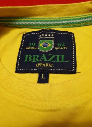 Футболка бразилия р l хлопок желтый синий2 фото