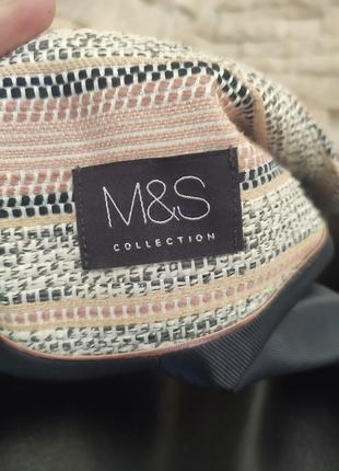 Фактурный светлый пиджак жакет на молнии m&s marks & spencer4 фото