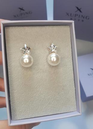 Шикарні сережки xuping з кристалами swarovski 💎