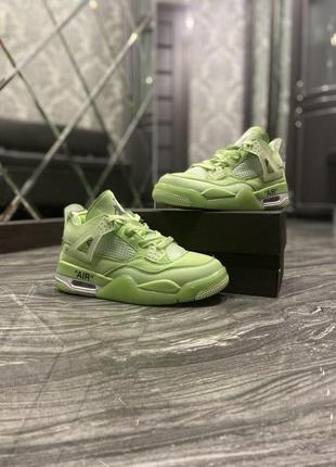 Чоловічі кросівки nike air jordan 4 neon green,кросівки найк джордан 4 зелений