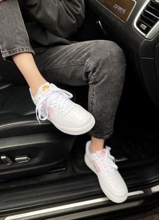 Nike air force 1 white/pink/grey шикарные женские кроссовки найк8 фото