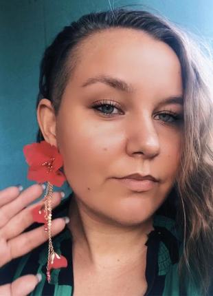 Летние серьги с цветами