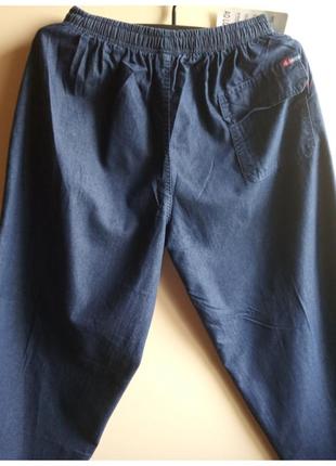 Штани чоловічі штани повсякденні пояс на резинці темно-сині чоловічі4 фото