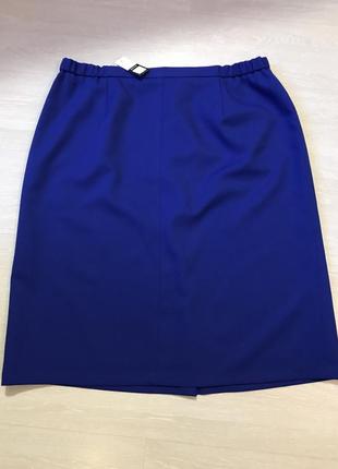 Очень красивая и стильная брендовая юбка ярко-синего цвета большой размер.2 фото