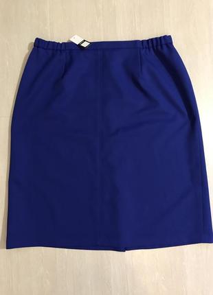 Очень красивая и стильная брендовая юбка ярко-синего цвета большой размер.5 фото
