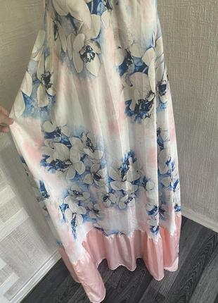 Сукня сарафан максі в підлогу квітковий принт вільного крою5 фото