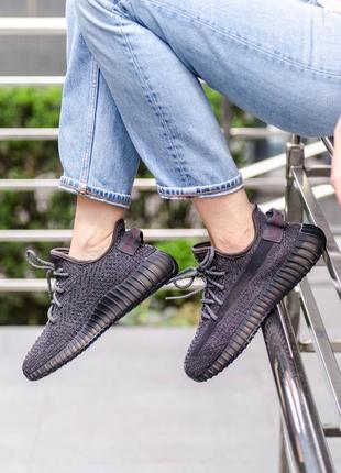 Кроссовки yeezy boost 350 v2 black (повністю рефлективні)9 фото