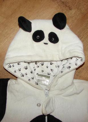 Мягенький велюровый человечек комбинезон панда на 0-3 мес5 фото
