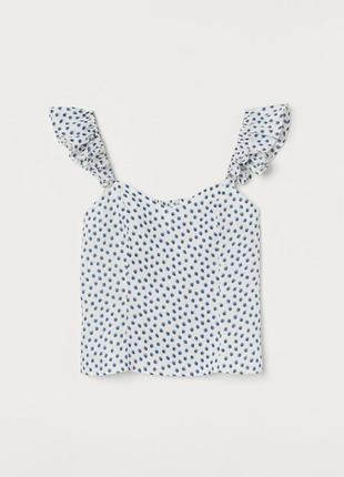Льняной топ в принт от h&m натуральный топ из льна горох