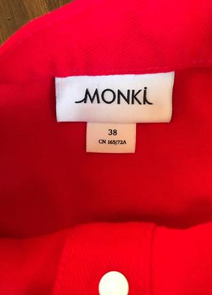 Красная джинсовая юбка на пуговицах от monki размер 38 s4 фото