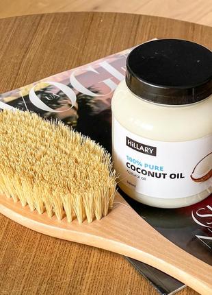 Набір масло 500 мл і щітка для сухого масажу