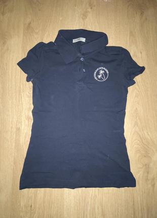 Женская футболка, поло темно синее поло