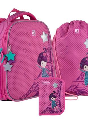 Набор рюкзак + пенал + сумка для обуви kite french dreams
