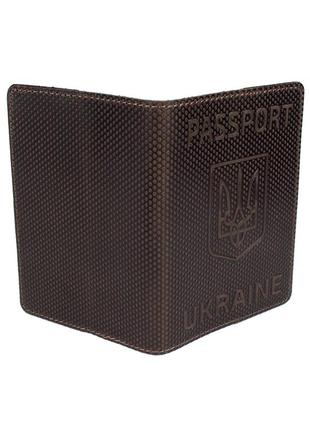 Подарунковий набір №35: обкладинка на паспорт "герб" + обкладинка на паспорт "карта" (коричневий)8 фото
