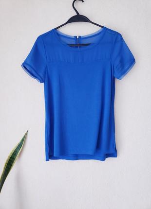 Синя натуральна блуза футболка h&m