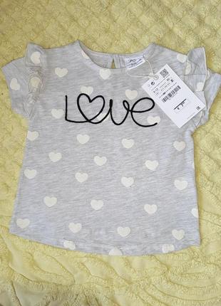 Футболка zara 74-80 см для девочки