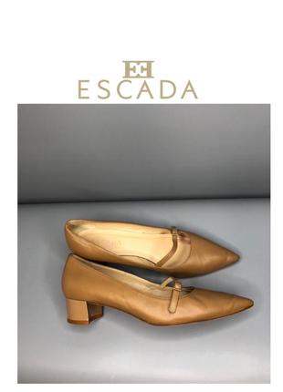 Escada бежевые базовые туфли мэри джейн лодочки люкс