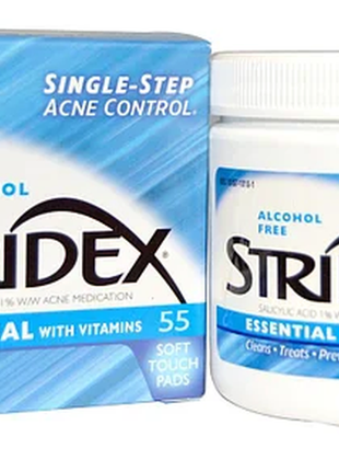 Серветки stridex, acne control сині blue з вітамінами 55 шт.