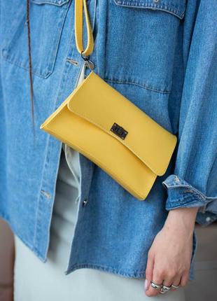 Женская сумка-клатч «пэт» желтая4 фото