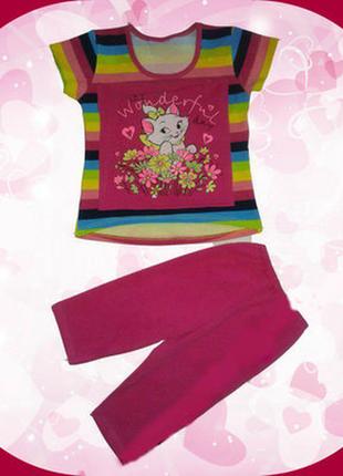 Комплект, костюм футболка, туника и бриджи на 4-6 лет