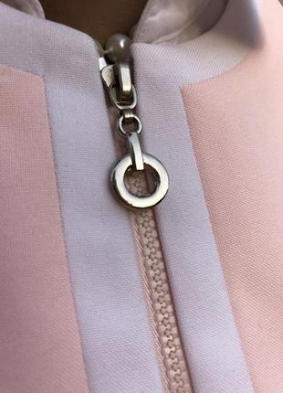 Винтаж,розовый жакет(пиджак,блейзер,белая окантовка,замочки,офисный,большого размера6 фото