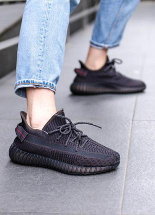 Кросівки adidas yeezy boost 350 v2 black premium кроссовки2 фото