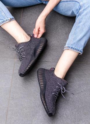 Кросівки adidas yeezy boost 350 v2 black (повністю рефлективні) кроссовки8 фото