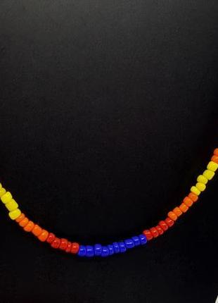 ✨🌈 колье-чокер "мультиколор из бисера длина разная разноцветный6 фото