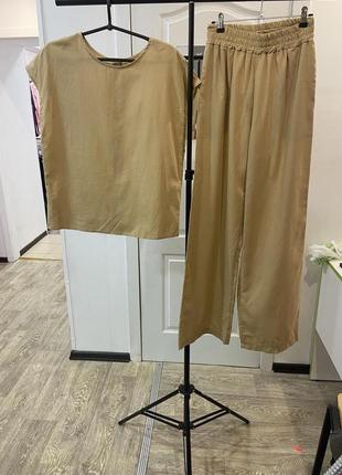 Костюм италия брюки палаццо блуза3 фото
