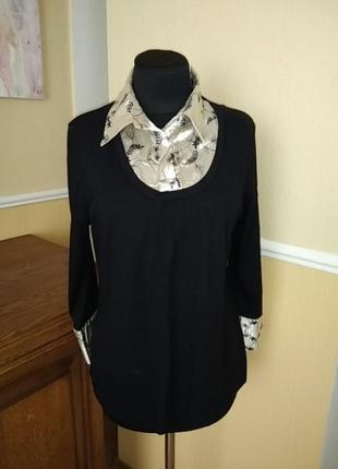 Трикотажна блуза з рукавами 3/4 великого розміру 16(xxl)