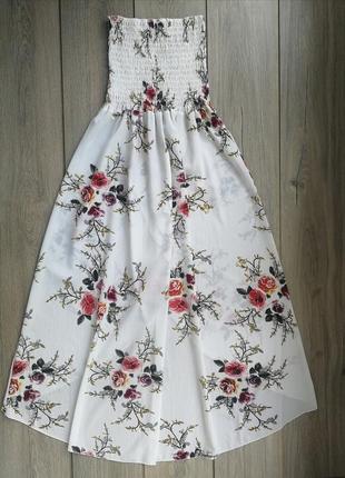 Платье/сарафан в цветочный принт с разрезом2 фото